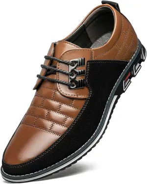 Mens Dress Shoes Comfortable Fashion Dress Sneakers Men Premium Vegan Leather Casual Shoes Business Office Wedding Formal Modern Oxfords