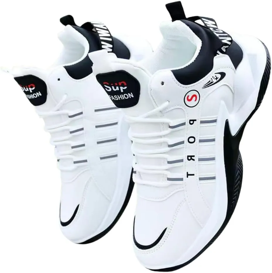 Men's Lace-up Sneakers, Shoes Athletic Shoes, Shock Absorbing and Breathable Shoes for Running Basketball Workout Gym