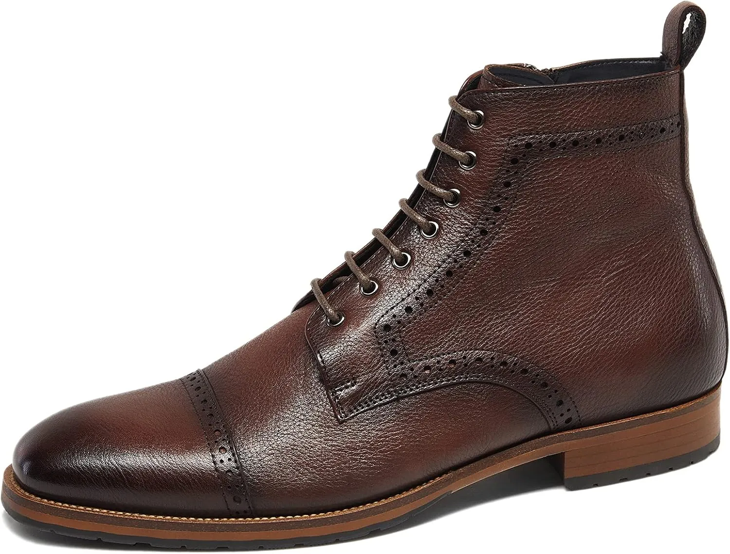 Mens motorcycle boots genuine leather combat casual Dress work boots for men