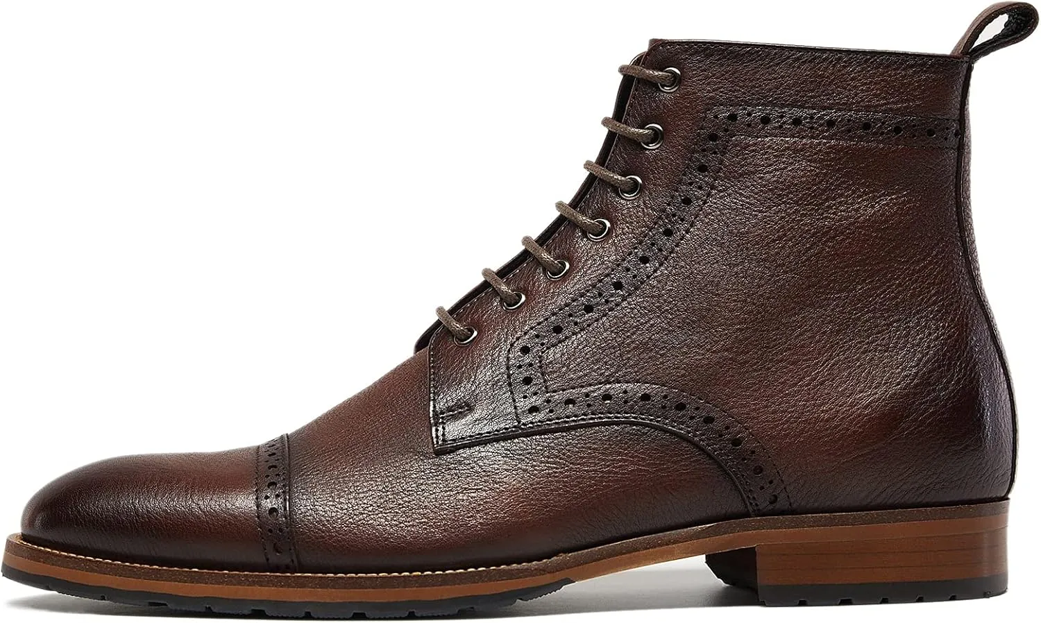 Mens motorcycle boots genuine leather combat casual Dress work boots for men