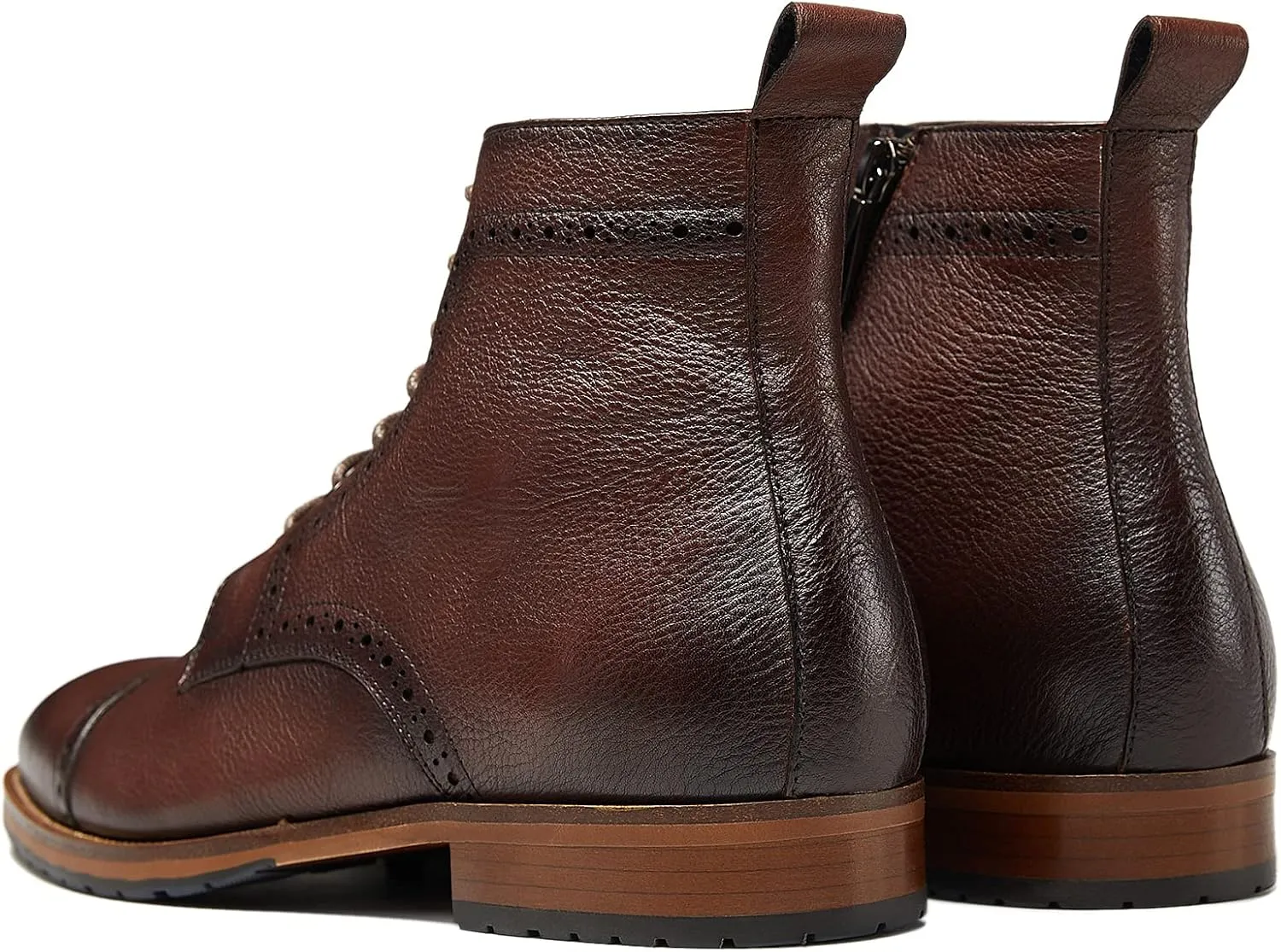 Mens motorcycle boots genuine leather combat casual Dress work boots for men