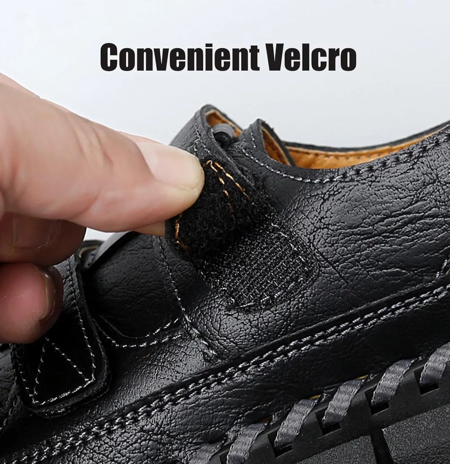 Men's Walking Sandals Beach Sandals Leather Closed Toe Summer Shoes for Trekking Hiking Outdoor Sports Comfortable Sandals