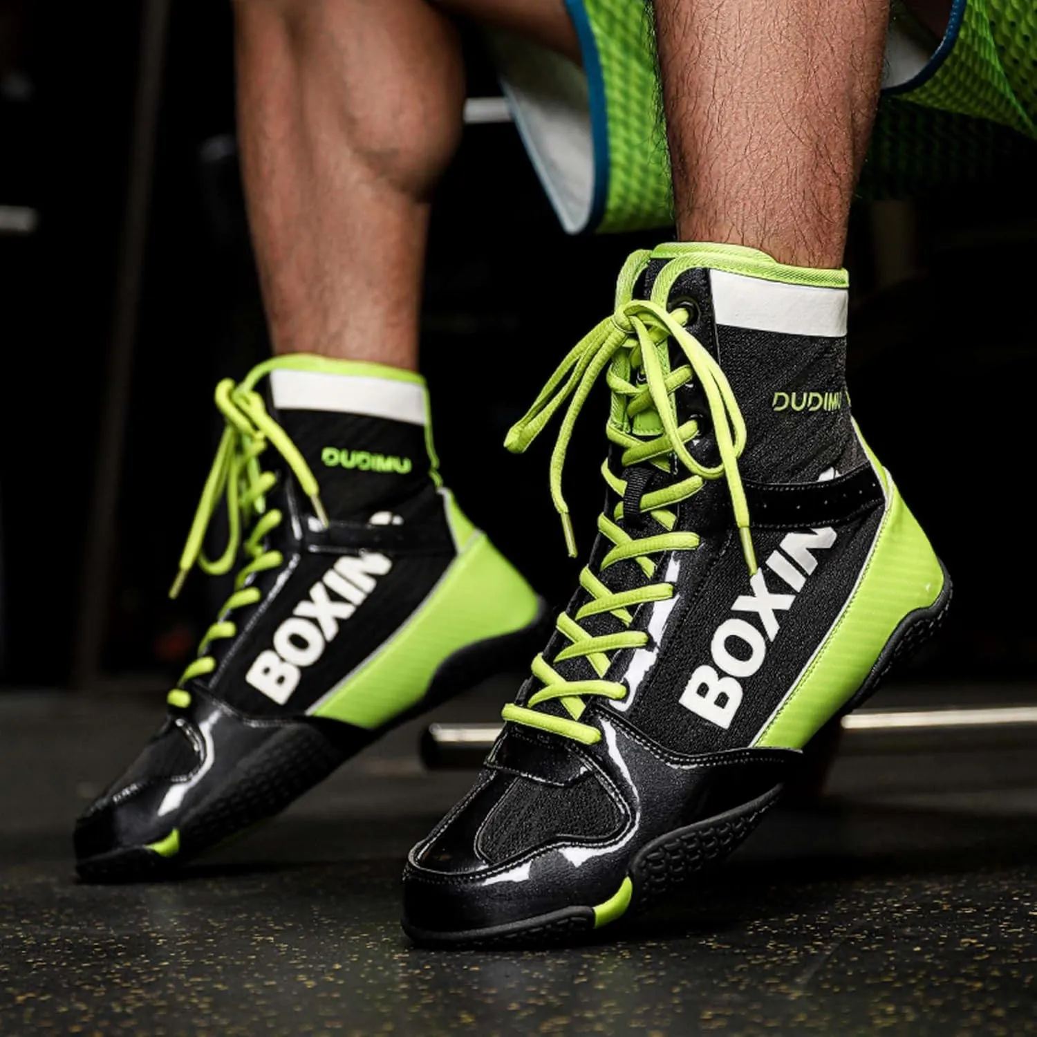 Men's Wrestling Boxing Shoes, Men's High Top Boxing Boots, All-Around Protection, Provides Stability, Breathable Mesh Upper, Sports, Fighting, Fitness, Weightlifting, Martial Arts