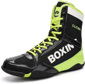Men's Wrestling Boxing Shoes, Men's High Top Boxing Boots, All-Around Protection, Provides Stability, Breathable Mesh Upper, Sports, Fighting, Fitness, Weightlifting, Martial Arts