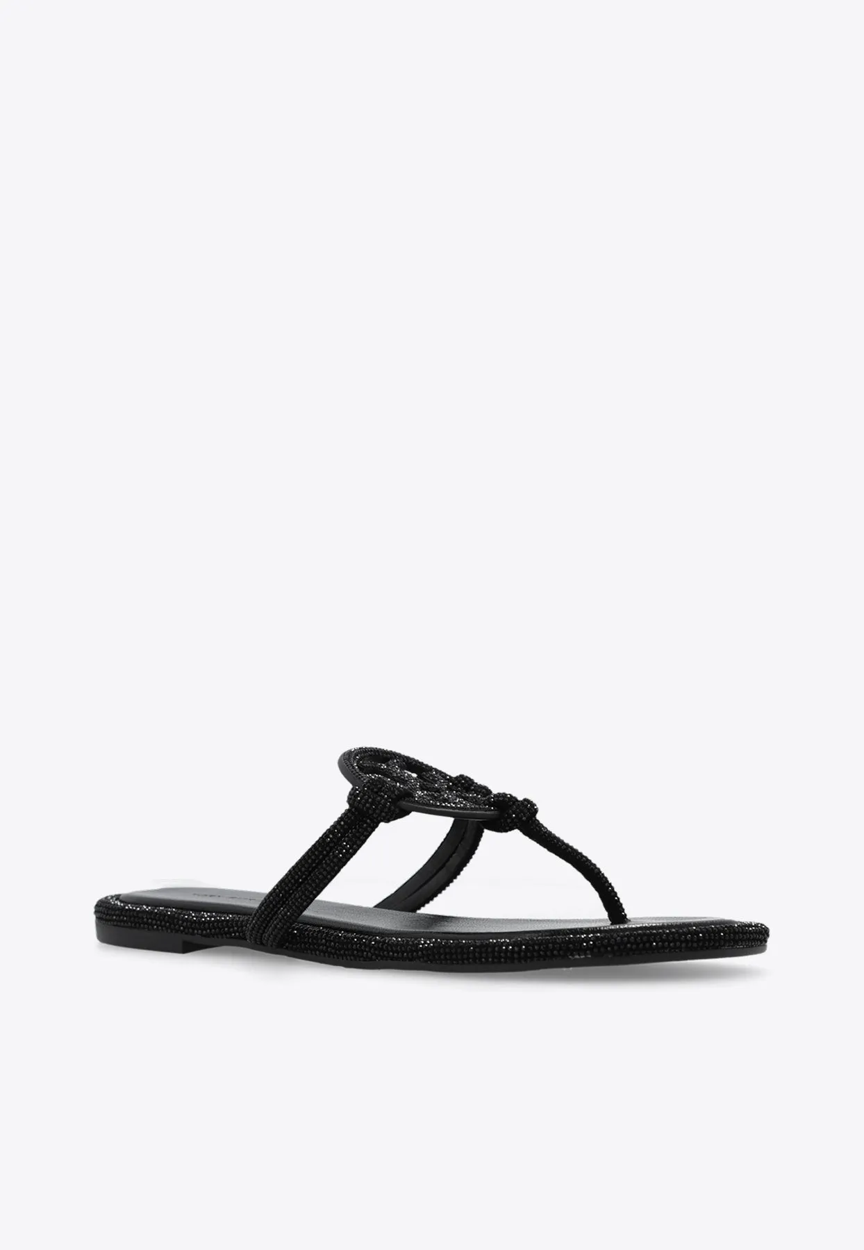 Miller Crystal Logo Knotted Thong Sandals
