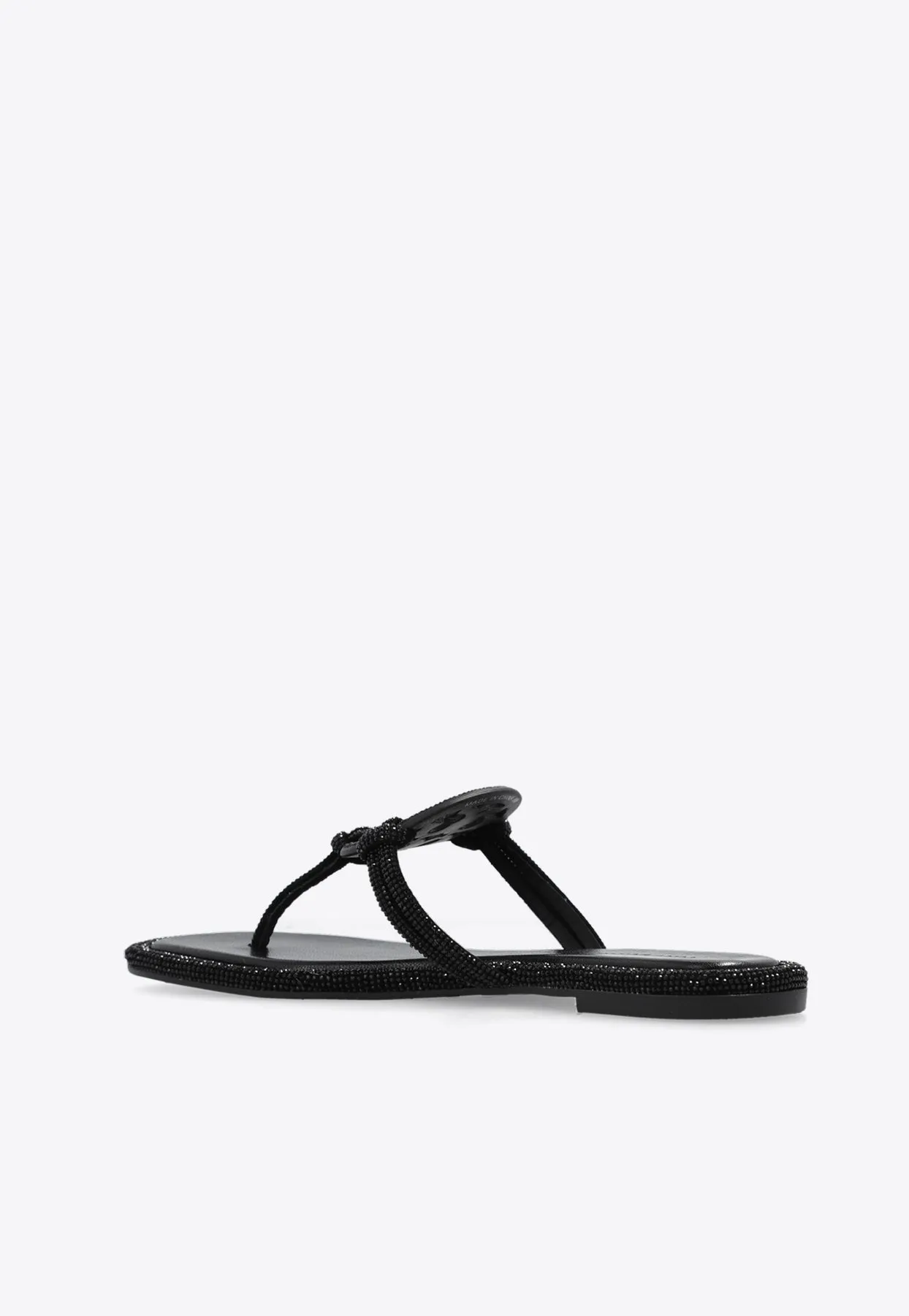 Miller Crystal Logo Knotted Thong Sandals