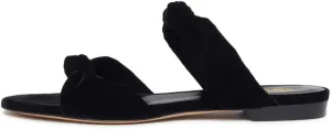 miss left Women Trendy Open Round Toe Two Knotted Straps Mules Comfortable Slip on Summer Casual Flat Sandals Size 4-16 US