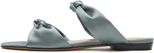 miss left Women Trendy Open Round Toe Two Knotted Straps Mules Comfortable Slip on Summer Casual Flat Sandals Size 4-16 US