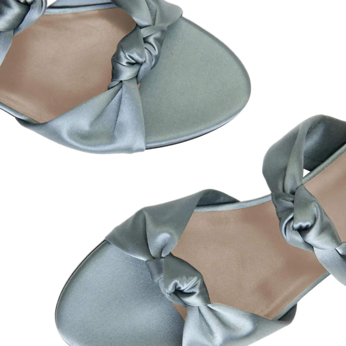 miss left Women Trendy Open Round Toe Two Knotted Straps Mules Comfortable Slip on Summer Casual Flat Sandals Size 4-16 US