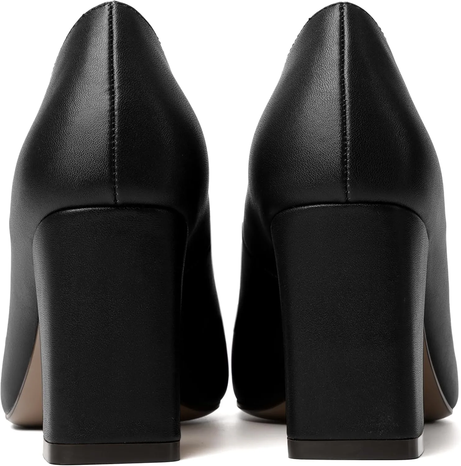 MODENCOCO Womens Sexy Formal Matte Slip On Square Toe Work Block High Heel Loafers Shoes 3.5 Inch