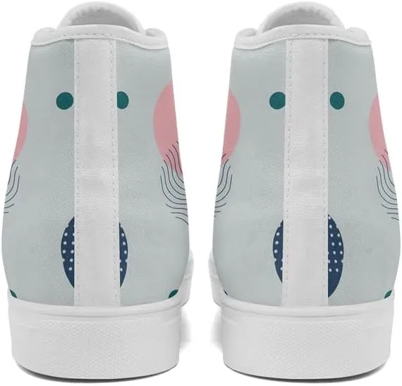 Modern Abstract Pattern High-Top Canvas Sneakers Stylish Breathable Casual Shoes Unisex Walking Shoes