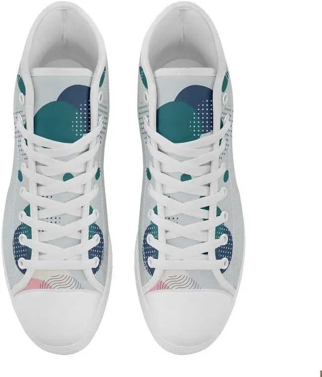 Modern Abstract Pattern High-Top Canvas Sneakers Stylish Breathable Casual Shoes Unisex Walking Shoes
