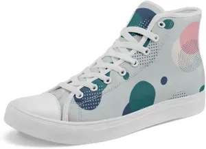 Modern Abstract Pattern High-Top Canvas Sneakers Stylish Breathable Casual Shoes Unisex Walking Shoes