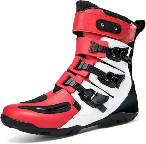 Motorcycle Riding Boots – Durable Leather Boots for Men & Women, Anti-Slip Sole, Racing & Sports Protection