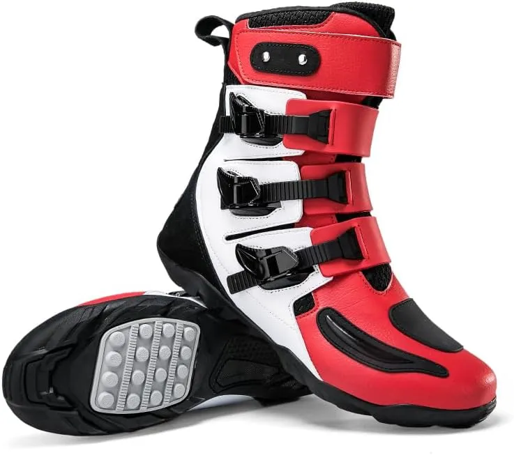 Motorcycle Riding Boots – Durable Leather Boots for Men & Women, Anti-Slip Sole, Racing & Sports Protection