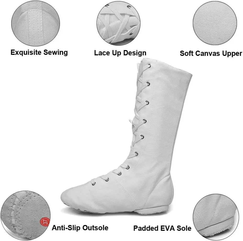 MSMAX Adult Dance Boots High Top Ballet Jazz Dancing Sneakers