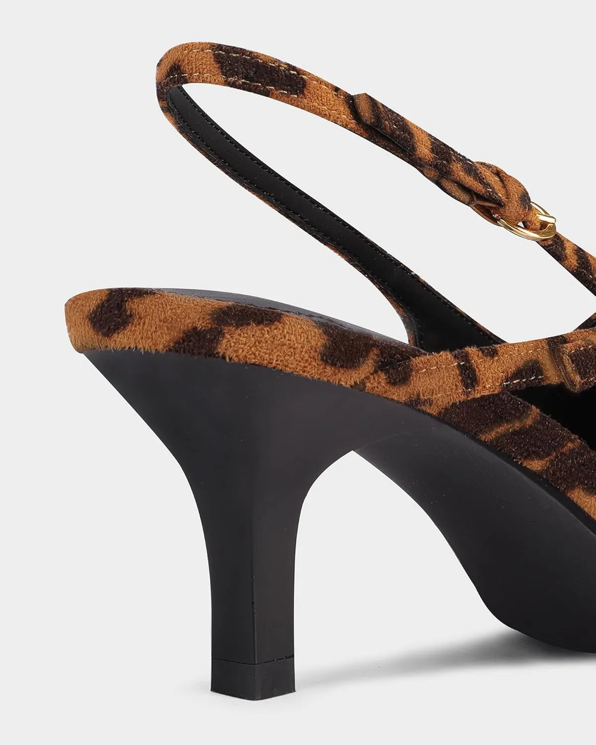 MUCCCUTE Kitten Heels for Women Pointed Toe Slingback Low Heels with Buckle Strap Heeled Pumps