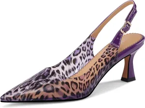 Multicolour Clear Heels for Women Pointed Closed Toe Slingback Kitten Heel Pumps Comfortable Dress Sandals