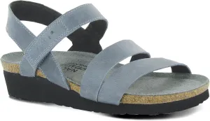 NAOT Kayla Women's Sandals – 3-Strap Support with Backstrap, Cork-Latex Footbed, Arch Support – Comfortable for All-Day Walking Vintage Slate Leather 8-8.5 N-M US