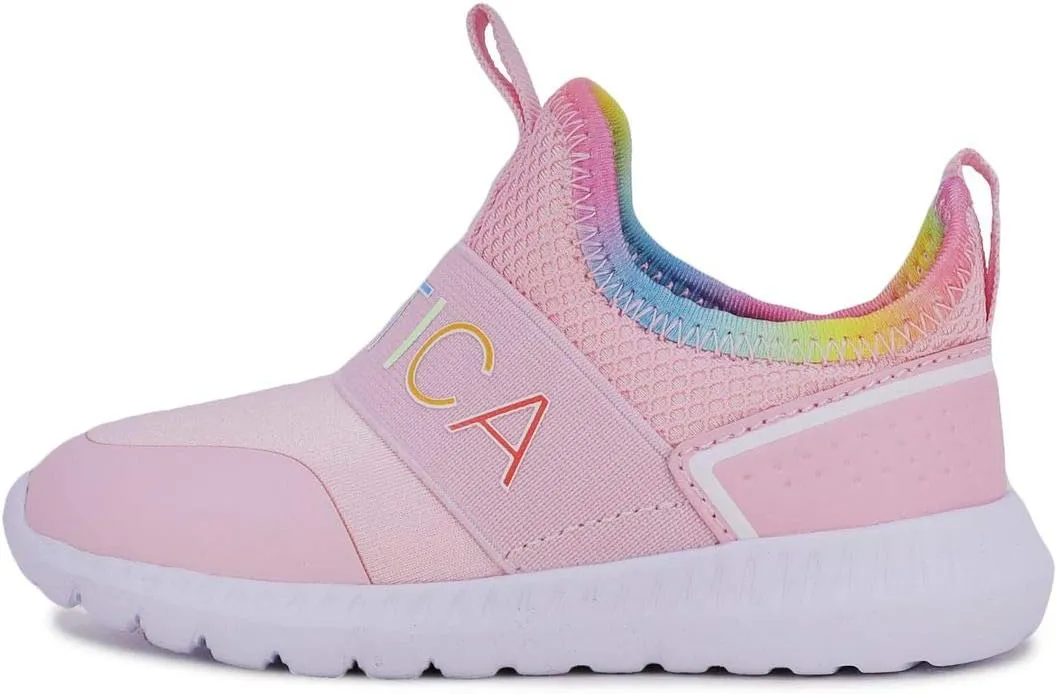 Nautica Girls' Slip-On Sneaker - Athletic Running Kids' Shoe for Walking, Running, Tennis, and Sports (Toddler/Little Kid)