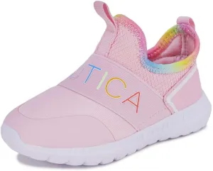 Nautica Girls' Slip-On Sneaker - Athletic Running Kids' Shoe for Walking, Running, Tennis, and Sports (Toddler/Little Kid)