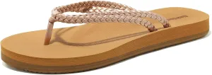 NewDenBer Women's Comfortable Flip Flops Lightweight Arch Support Summer Thong Sandals