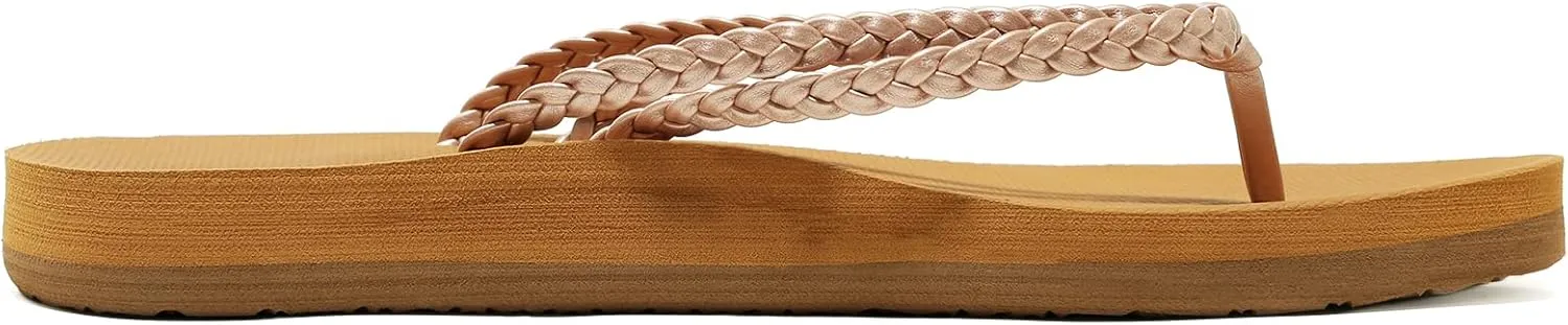 NewDenBer Women's Comfortable Flip Flops Lightweight Arch Support Summer Thong Sandals