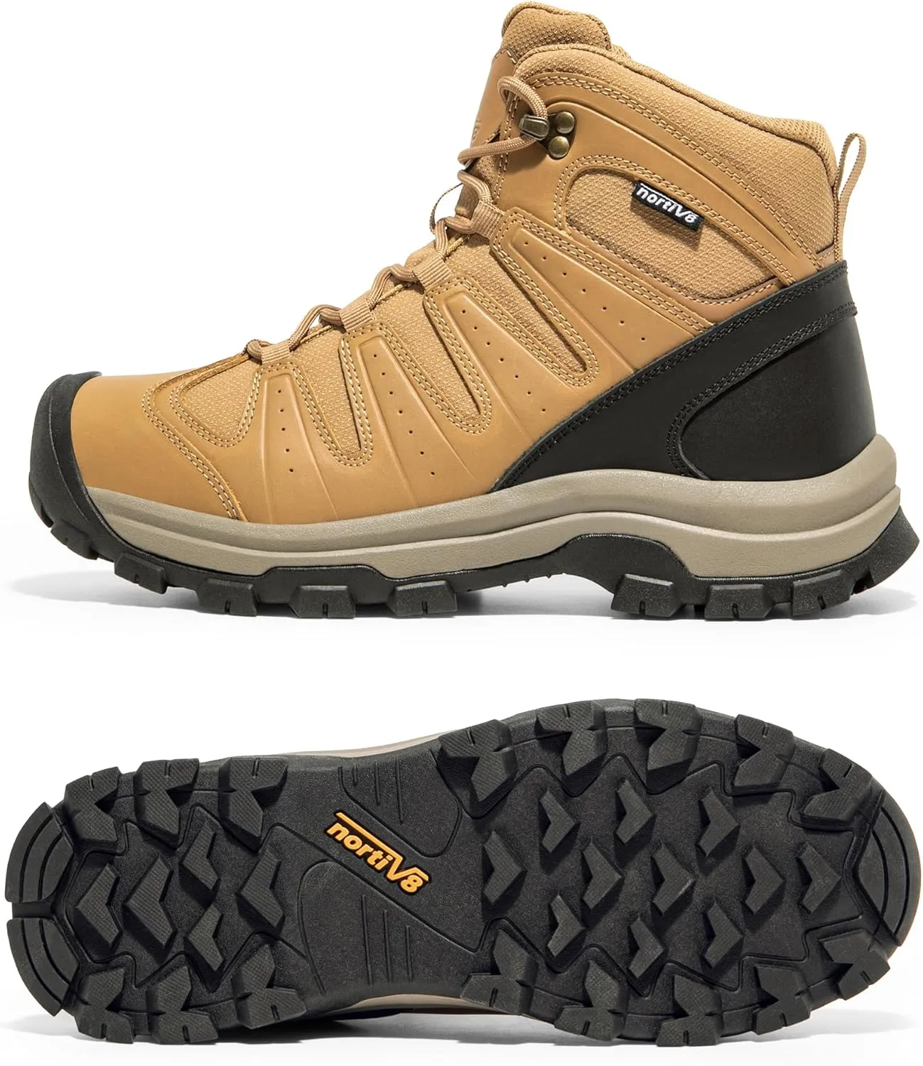 NORTIV 8 Men's Mid Hiking Boots Waterproof Outdoor Trekking Backpacking Camping Shoes