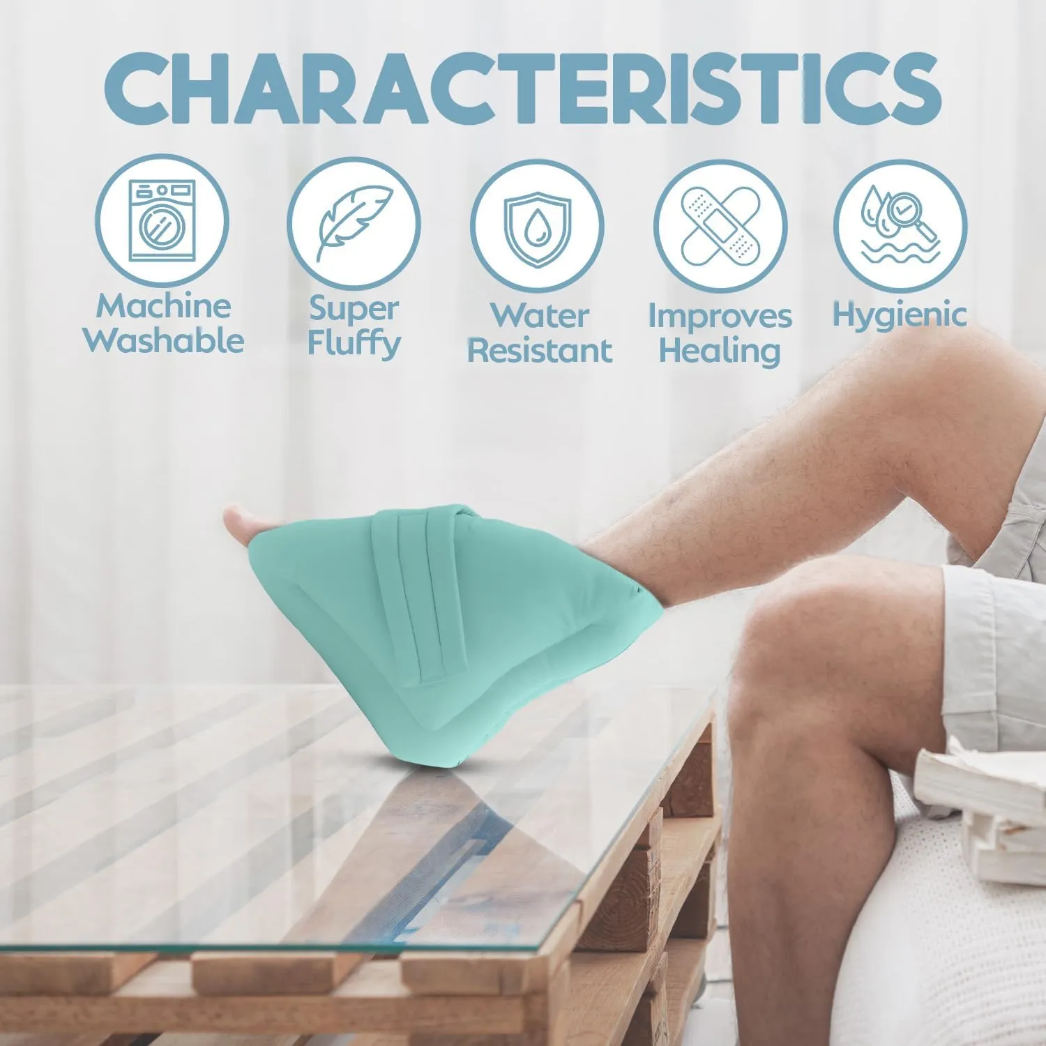 NYOrtho Heel Protector Pressure sores - 2 Ultra Soft Boots - 2 Double Layer Foot Pillows Pressure - Heel Protectors Bed - Standard Bariatric Size - Extra Gentle Velvet Fabric