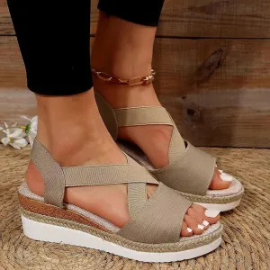 Orthopedic Wedge Sandals for Women Summer Dressy,Open Toe Strap Platform Ankle Sandals Casual Strappy Low Wedges Shoes