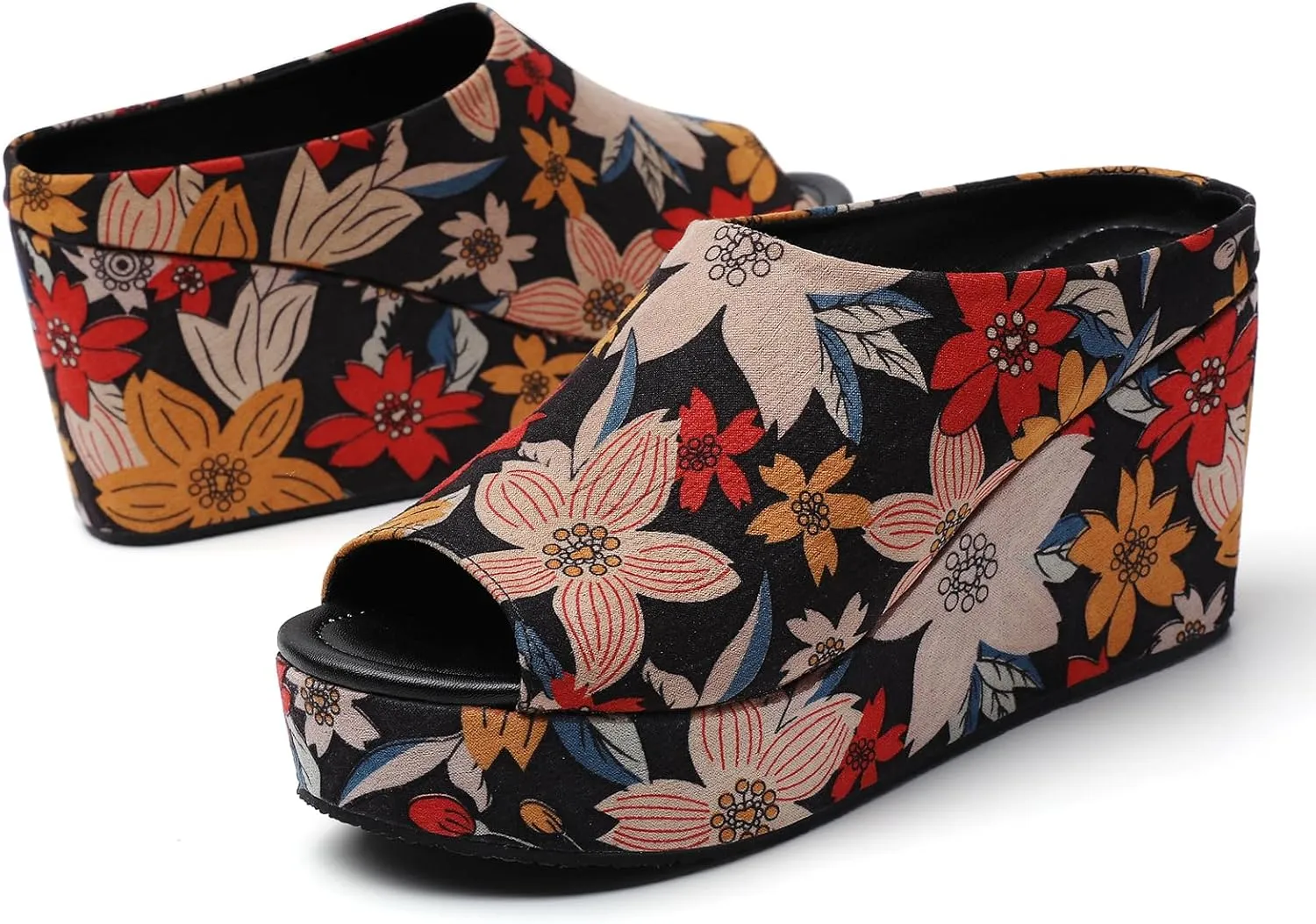 Orthopedic Wedge Sandals Women - Walking Shoes Leather Wedge Slides for Women Dressy Platform - Comfortable & Lightweight Fashion Casual Heels