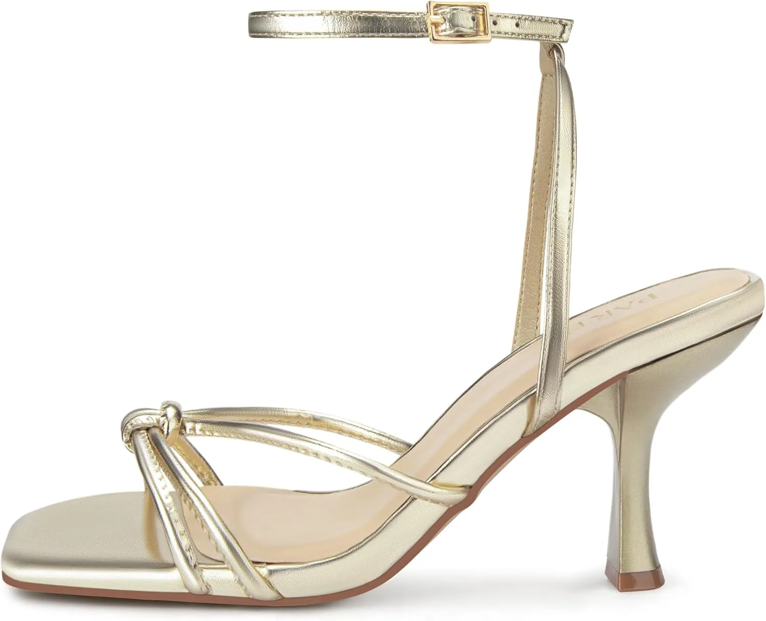 PARTY Women's Square Open Toe Strappy Heeled Sandals 3 inch Stiletto Kitten Heel with Ankle Buckle Strap, Comfortable Slingback Summer Dress Shoes