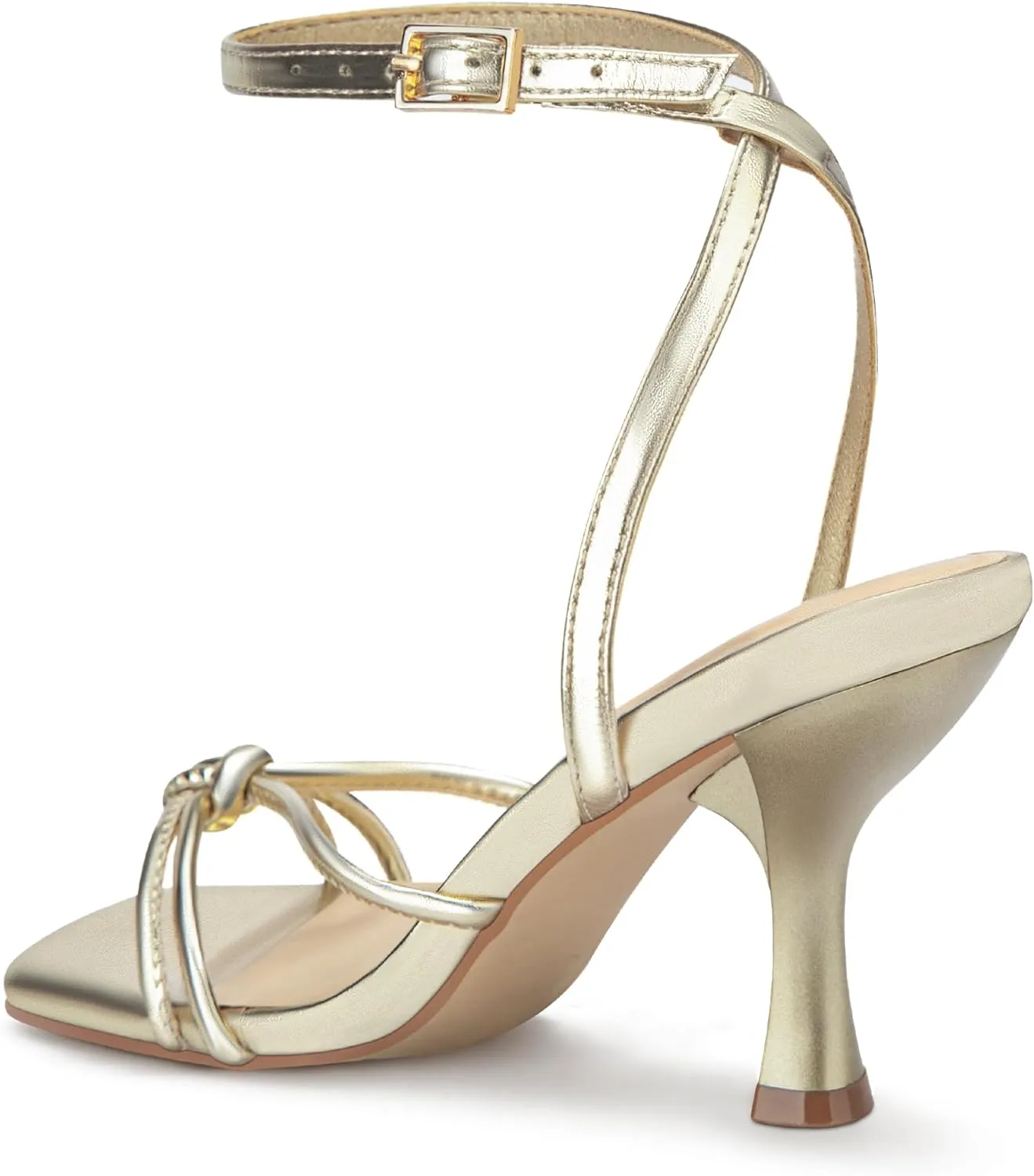 PARTY Women's Square Open Toe Strappy Heeled Sandals 3 inch Stiletto Kitten Heel with Ankle Buckle Strap, Comfortable Slingback Summer Dress Shoes