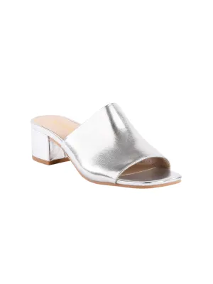 Pepper V Leather Metallic Sandal