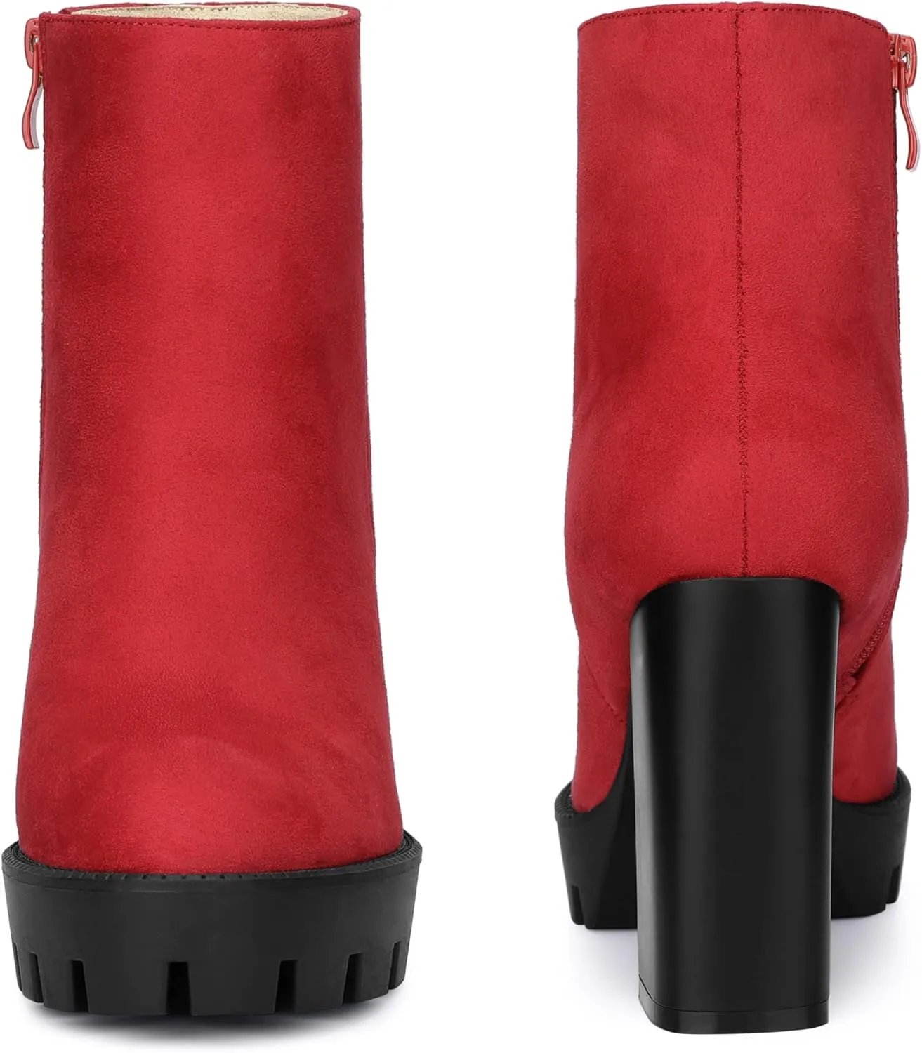 Perphy Platform Lug Sole Chunky Heels Chelsea Ankle Boots for Women