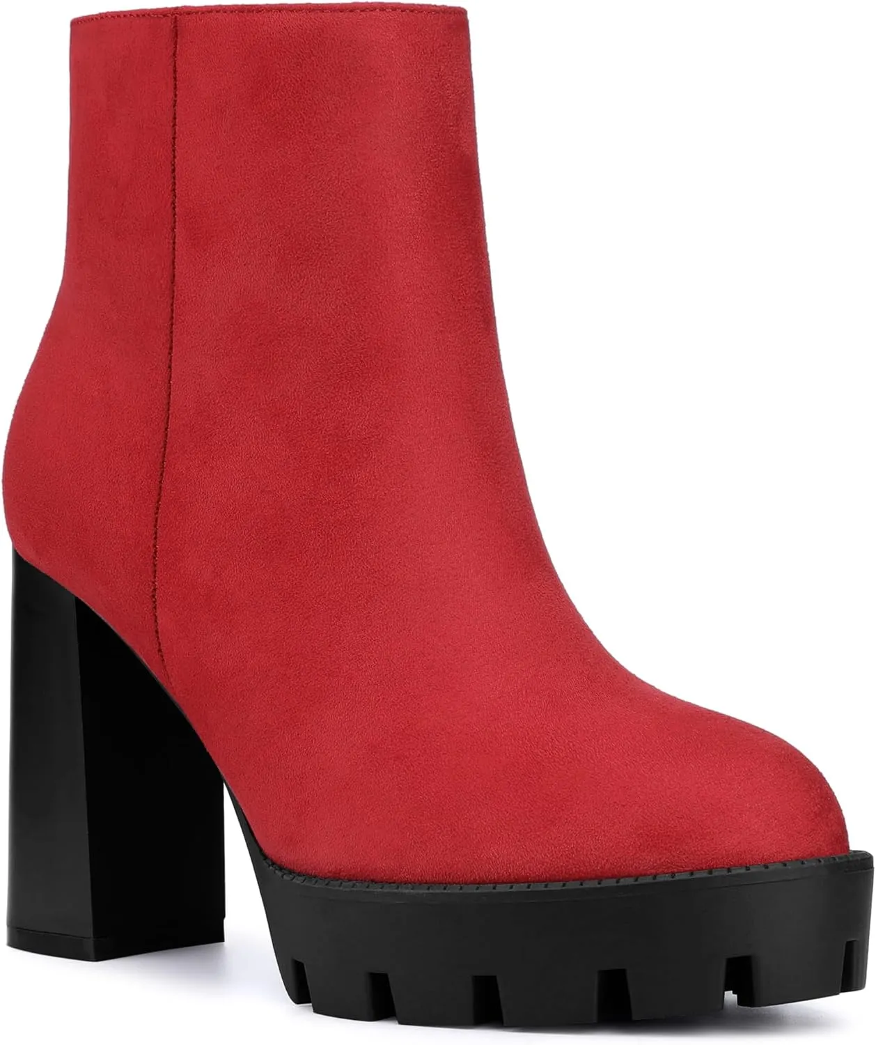 Perphy Platform Lug Sole Chunky Heels Chelsea Ankle Boots for Women