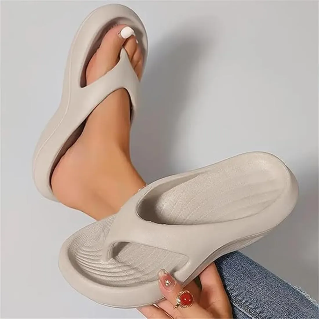 Pillow Arch Support Flip Flops, Summer Plantar Fasciitis Flip Flops for Women Men, Arch Support Recovery Walking Sandals, Orthopedic Beach Slippers Non-Slip Comfort Lightweight