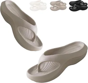 Pillow Arch Support Flip Flops, Summer Plantar Fasciitis Flip Flops for Women Men, Arch Support Recovery Walking Sandals, Orthopedic Beach Slippers Non-Slip Comfort Lightweight