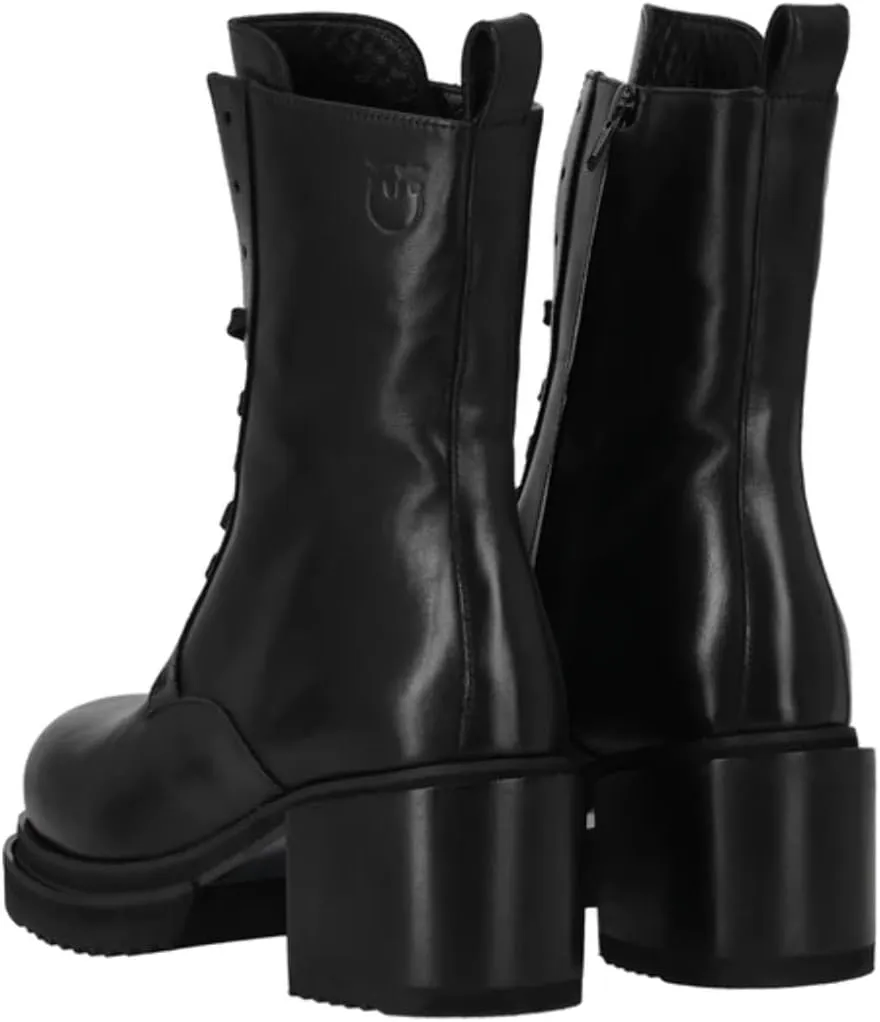 Pinko Women's Hon Amphibian Calf Leather Combat Boots