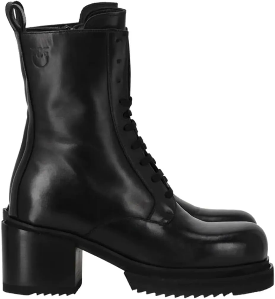 Pinko Women's Hon Amphibian Calf Leather Combat Boots
