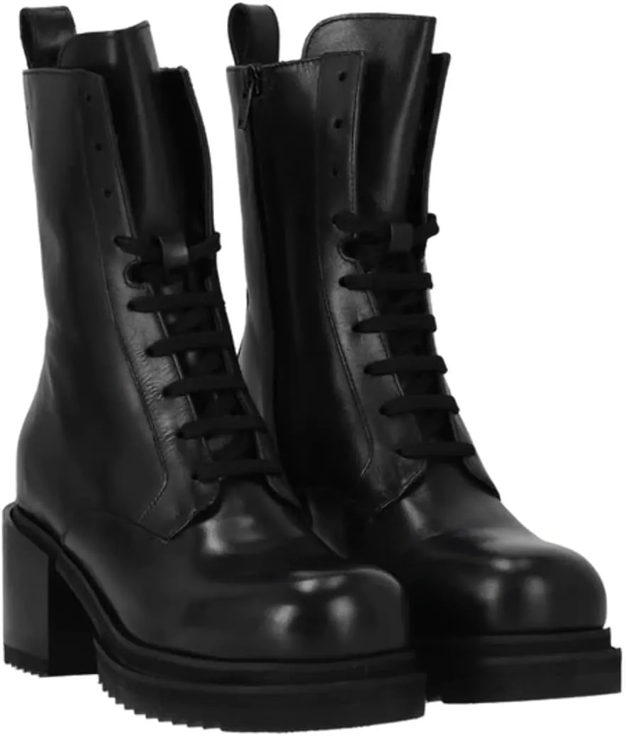 Pinko Women's Hon Amphibian Calf Leather Combat Boots