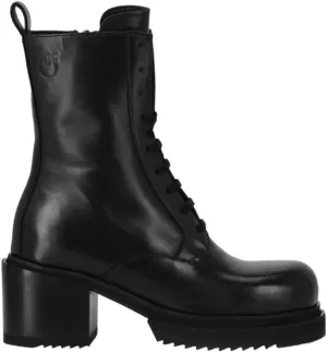 Pinko Women's Hon Amphibian Calf Leather Combat Boots