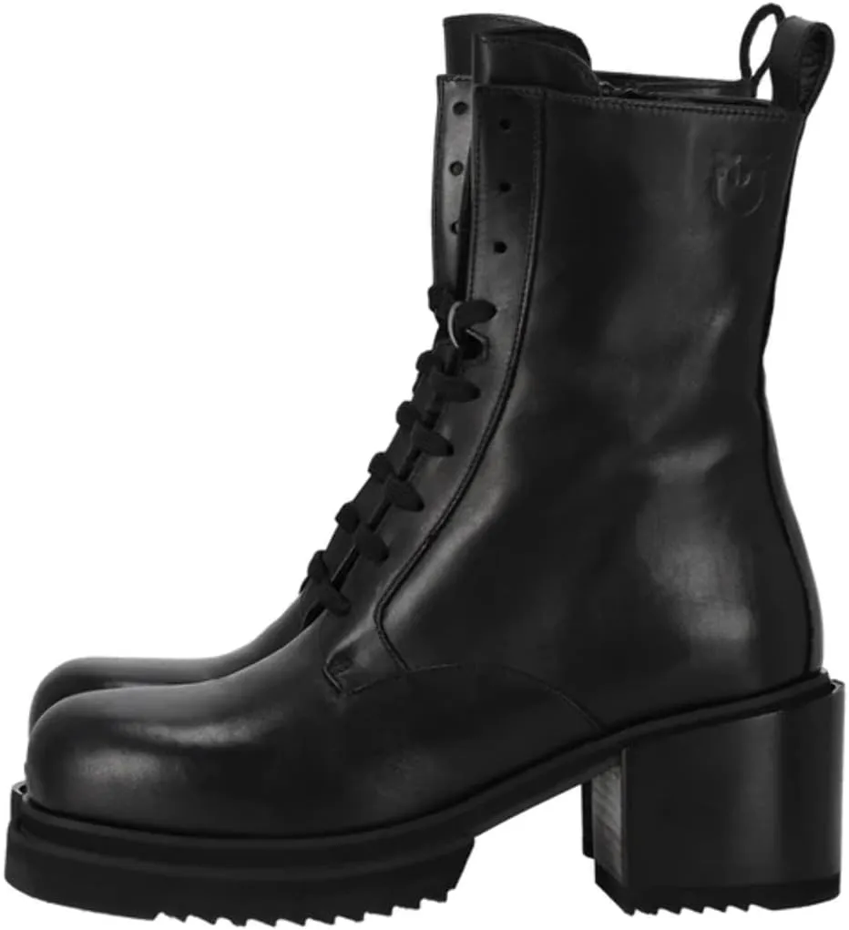 Pinko Women's Hon Amphibian Calf Leather Combat Boots