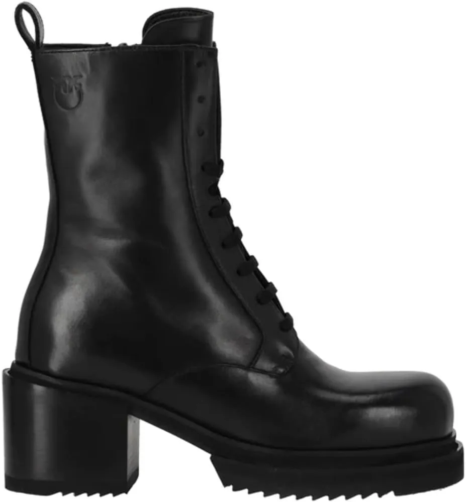 Pinko Women's Hon Amphibian Calf Leather Combat Boots