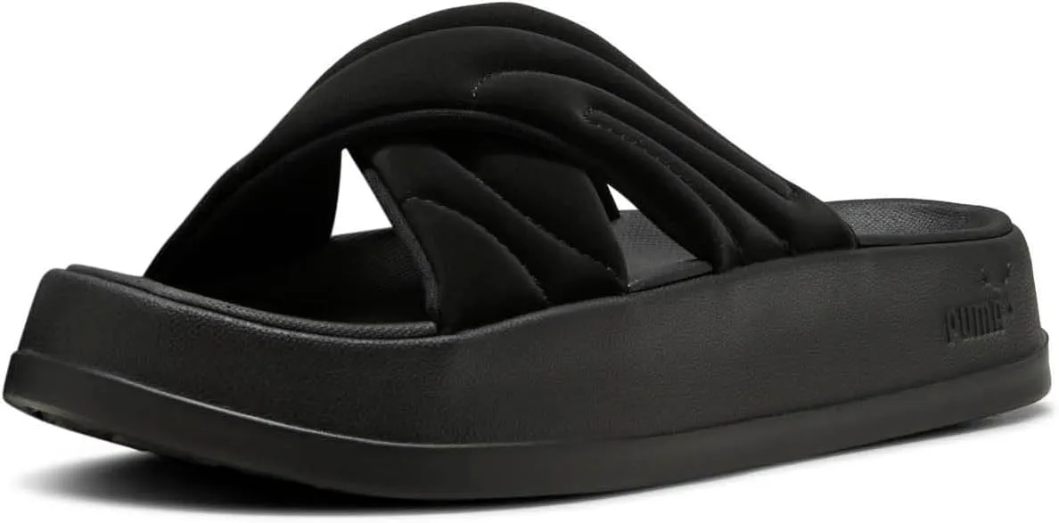 PUMA Women's Leadcat Platform Slide Sandals, Peaceful Blue-White, 8
