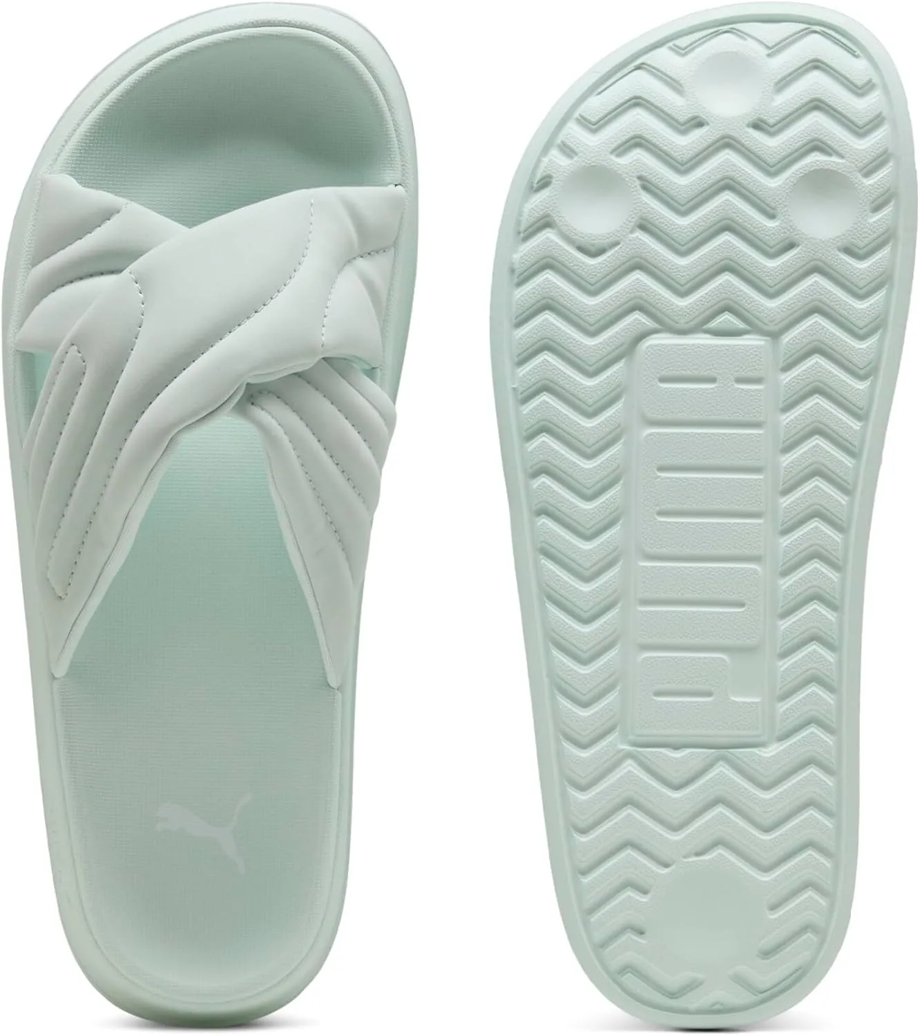PUMA Women's Leadcat Platform Slide Sandals, Peaceful Blue-White, 8