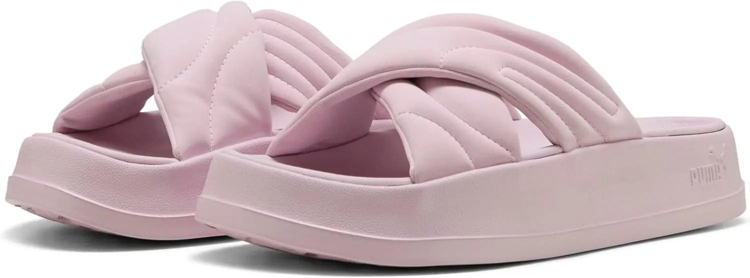 PUMA Women's Leadcat Platform Slide Sandals, Peaceful Blue-White, 8