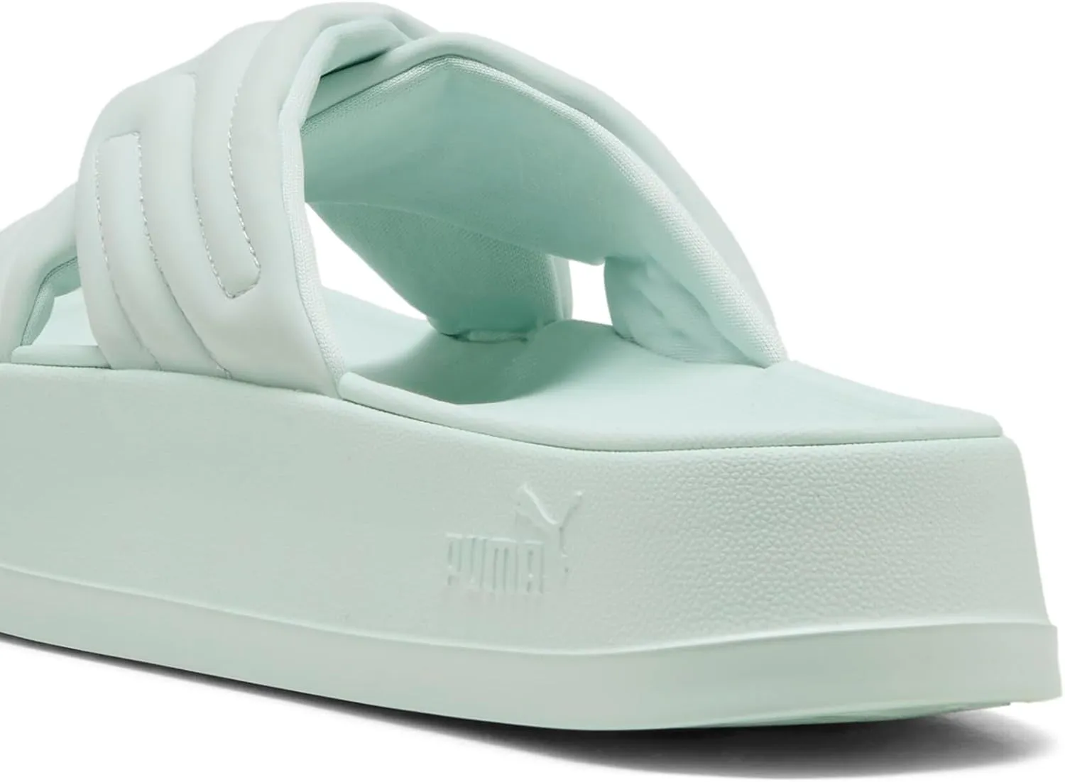 PUMA Women's Leadcat Platform Slide Sandals, Peaceful Blue-White, 8