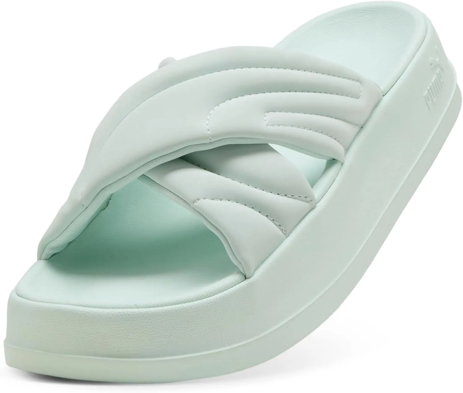 PUMA Women's Leadcat Platform Slide Sandals, Peaceful Blue-White, 8