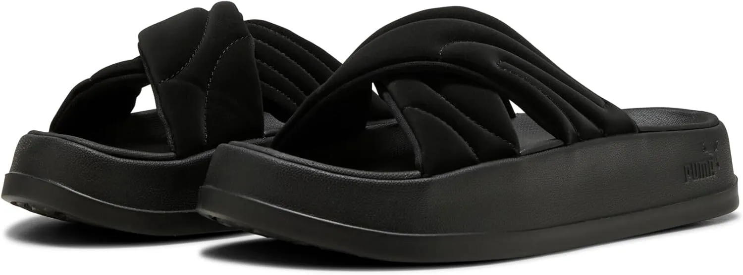 PUMA Women's Leadcat Platform Slide Sandals, Peaceful Blue-White, 8